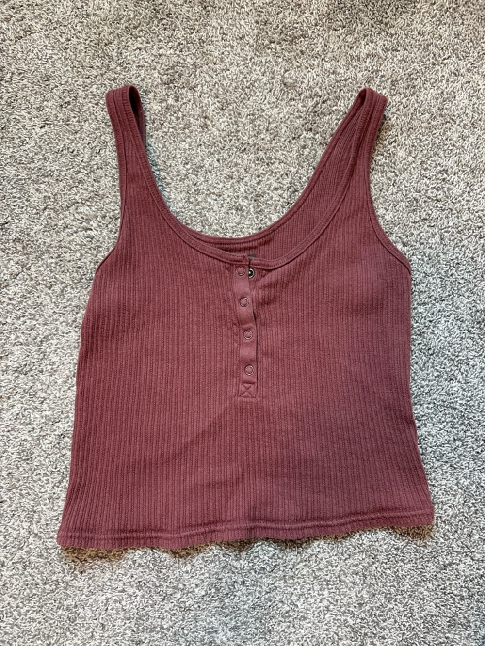 Ribbed Tank Top - Burgundy